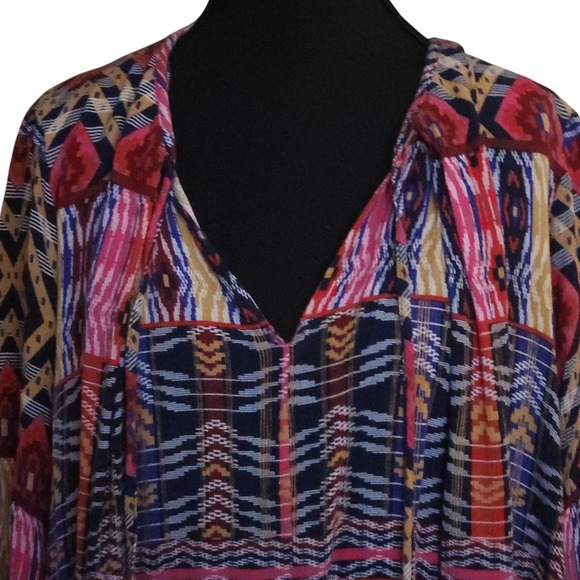 Anthropologie Uncle Frank Small Boho Mixed Print Tassel Tie Tunic Dress $148 - Picture 5 of 9